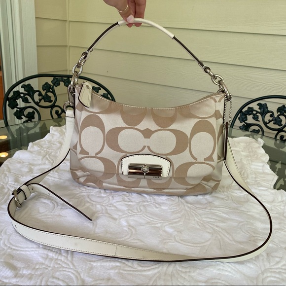 Coach Kristin Signature Shoulder Hand Bag in Cream - Picture 1 of 13